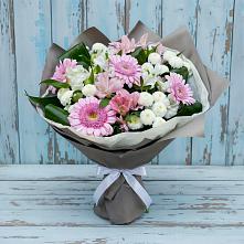 Букет цветов из:  Герберы, Альстромерии и Хризантемы в Новомихайловском