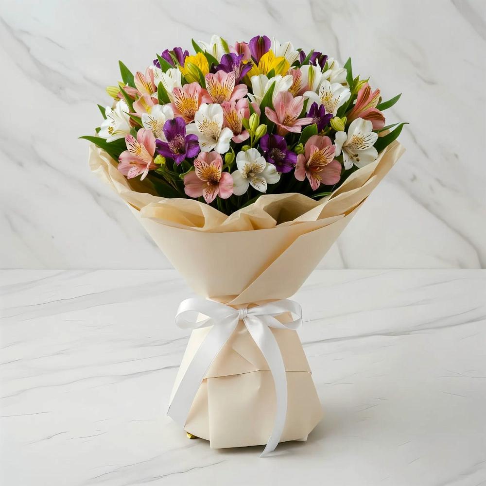 Букет цветов из: Альстромерии в Новомихайловском