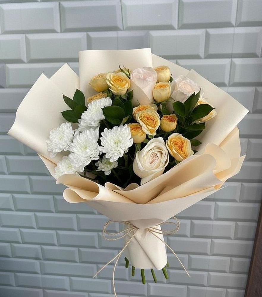 Букет цветов из: Розы и Хризантемы в Новомихайловском