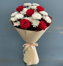 Букет цветов из:  Розы и Хризантемы #REPLACE_PRED# Новомихайловском