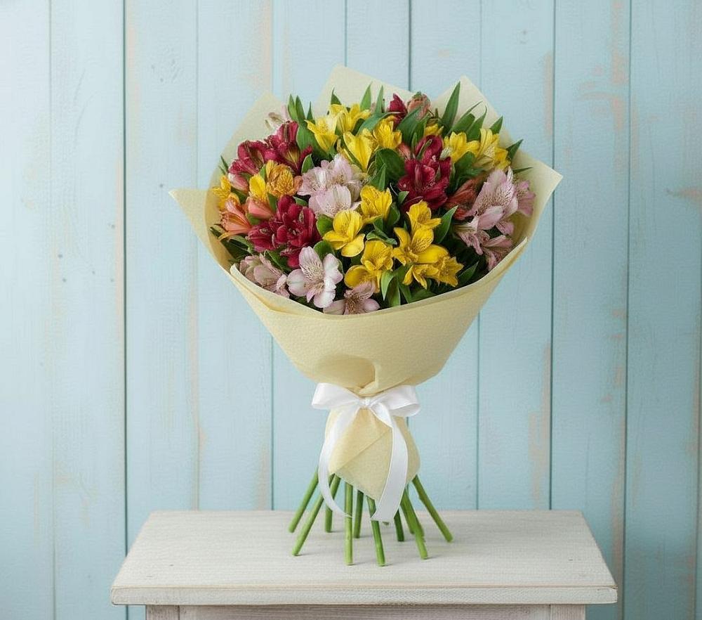 Букет цветов из: Альстромерии в Новомихайловском